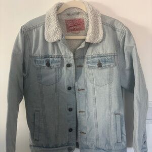 Brooklyn Cloth Sherpa Lined Denim Jacket • Size Small